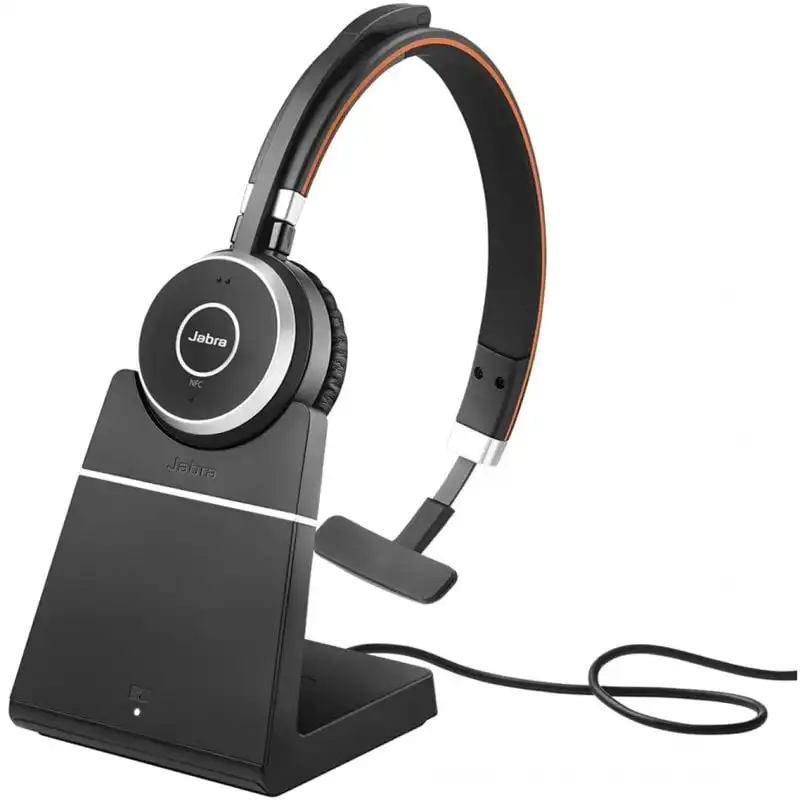 Jabra Evolve 65 Auricular Inalámbrico Monoaural Negro + Soporte de Carga