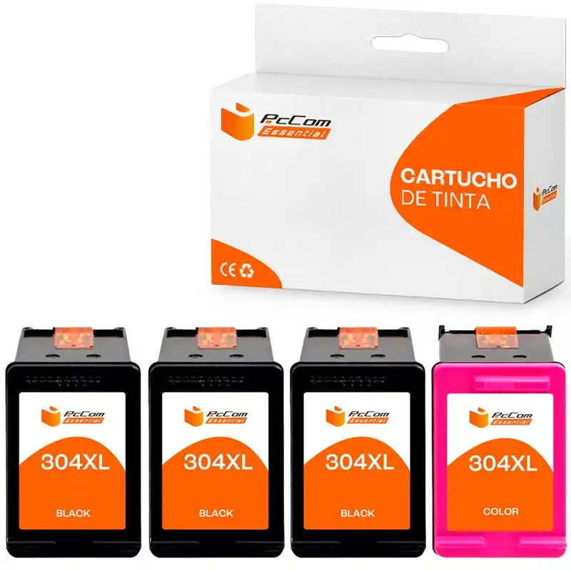 Pccom Essential HP 304XL Cartucho Tinta Compatible Negro/Tricolor Pack 4