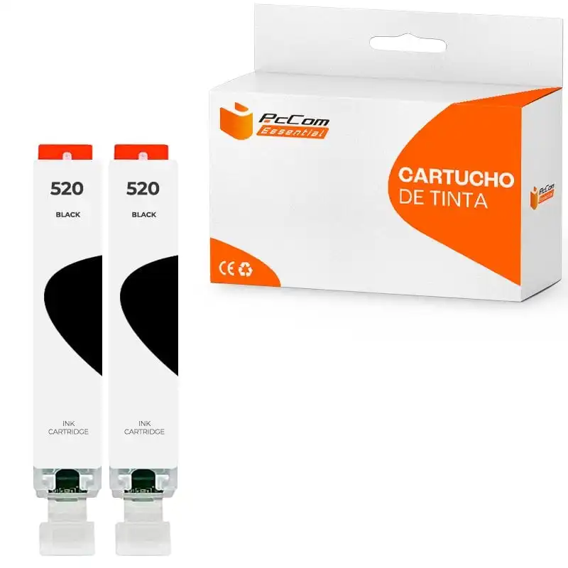 Pccom Essential Cartucho Tinta Compatible con Canon PGI520 Negro Pack 2