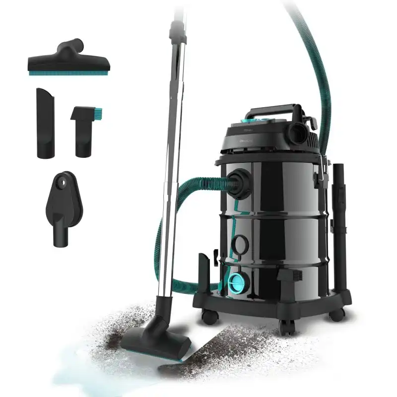 Cecotec Conga Rockstar Wet & Dry Steel Pro Tool Aspirador de Sólidos y Líquidos 30L 1600W Negro