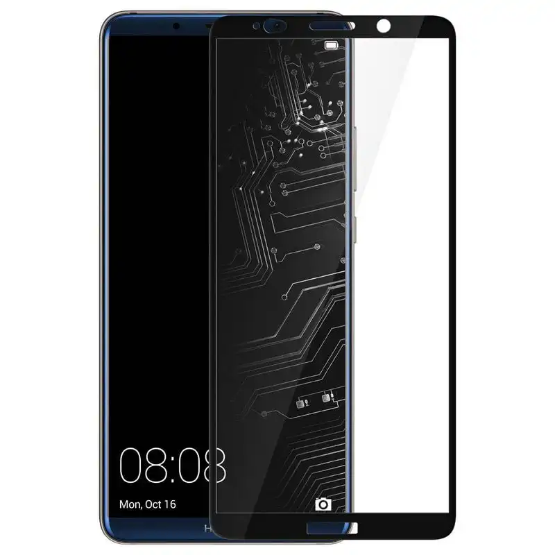 Avizar Protector Cristal Templado Antigrietas Borde Negro para Huawei Mate 10 Pro