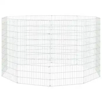 Jaula Para Conejos 10 Paneles Hierro Galvanizado 54x100 Cm Vidaxl