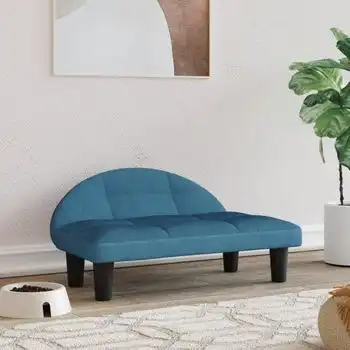 Cama Para Perros De Terciopelo Azul 70x52x30 Cm
