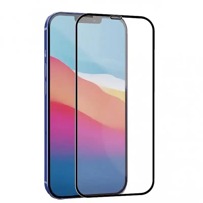 Muvit Protector de Pantalla Marco Negro Antibacteriano para Apple iPhone 12 Pro Max