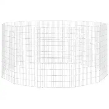 Jaula Para Conejos 12 Paneles Hierro Galvanizado 54x100 Cm Vidaxl