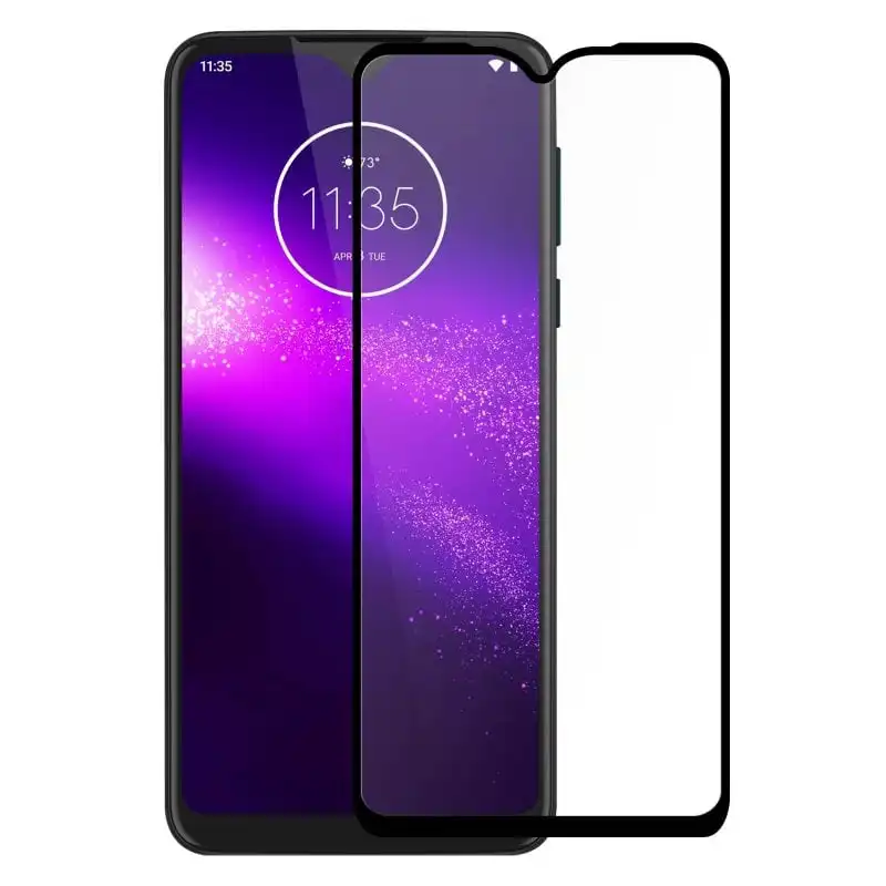 Avizar Protector Cristal Templado Negro para Motorola One Macro