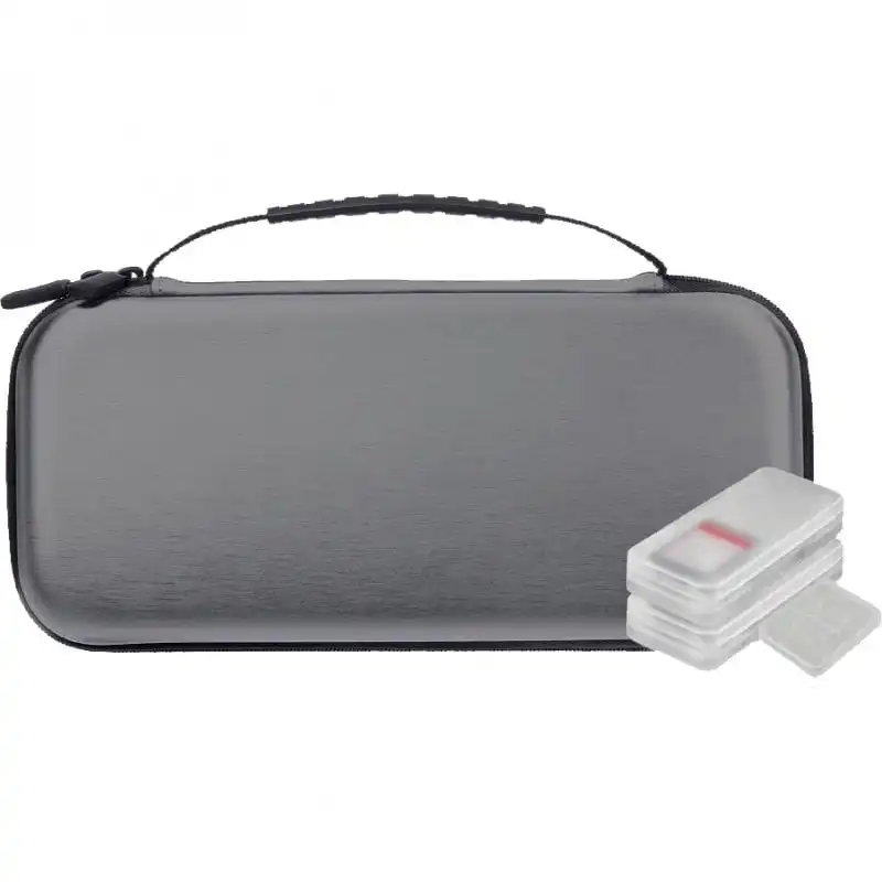 Nuwa Funda Antigolpes Gris+ 4 Estuches de Juegos/Tarjetas para Nintendo Switch Lite