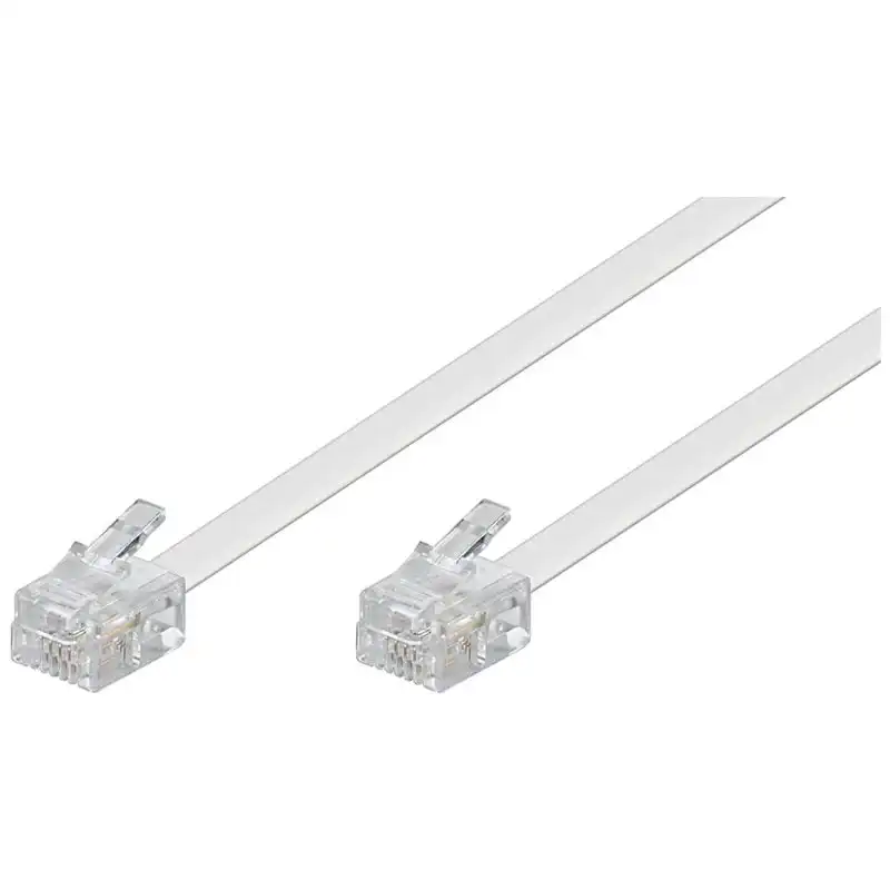 Goobay Cable de Teléfono RJ11 6P4C Macho/Macho 10m Blanco