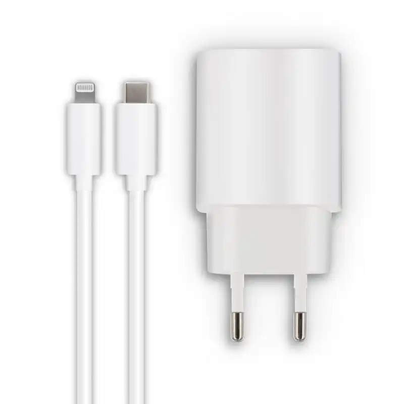 Mooov Cargador 3A Power Delivery 18W Blanco + Cable USB-C a Lightning 1.2m