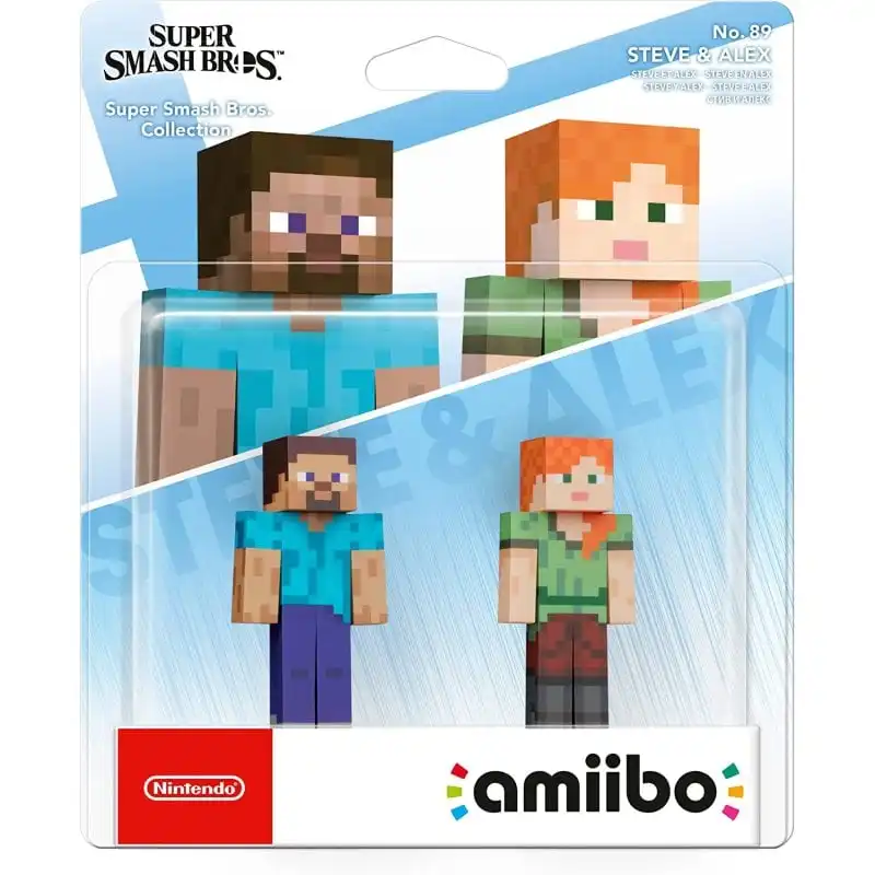 Nintendo Amiibo Figura Super Smash Bros Minecraft Steve y Alex