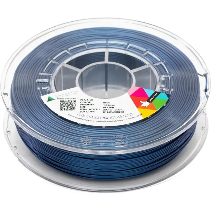 Smartfil PLA Silk Filamento 3D Metalizado 1.75mm 750g Silk Blue