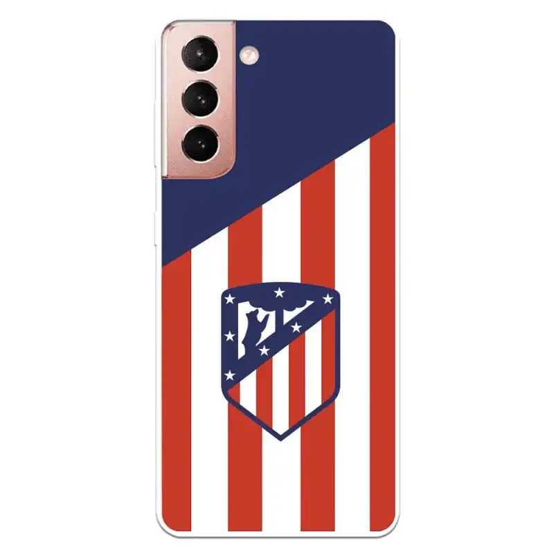 Funda Oficial Atlético de Madrid del Atleti Escudo Fondo Atlético para Samsung Galaxy S21