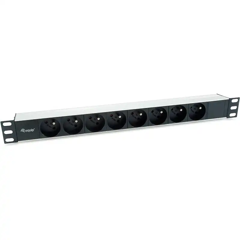 Equip Regleta 8 Tomas para Rack 19" 1U Negro
