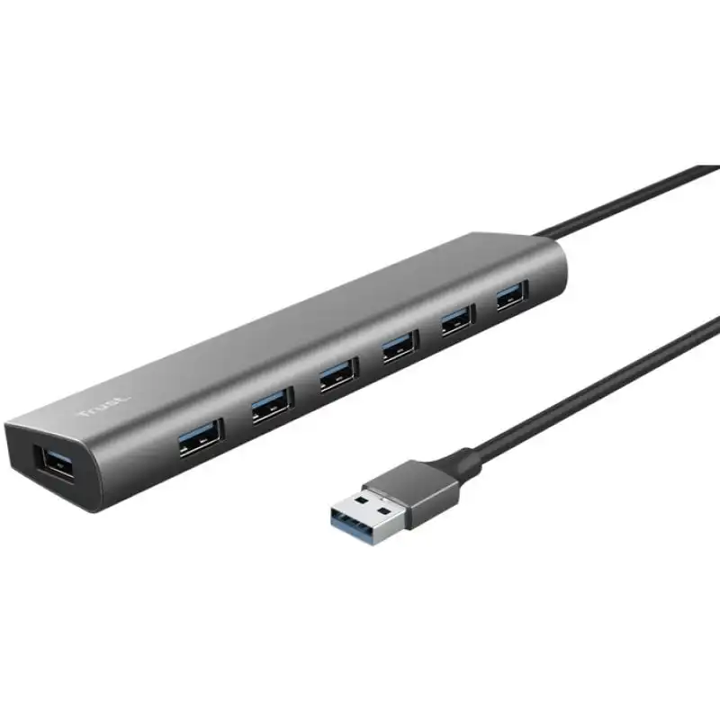 Trust Halyx HUB USB a 7 Puertos USB 3.2 Gris