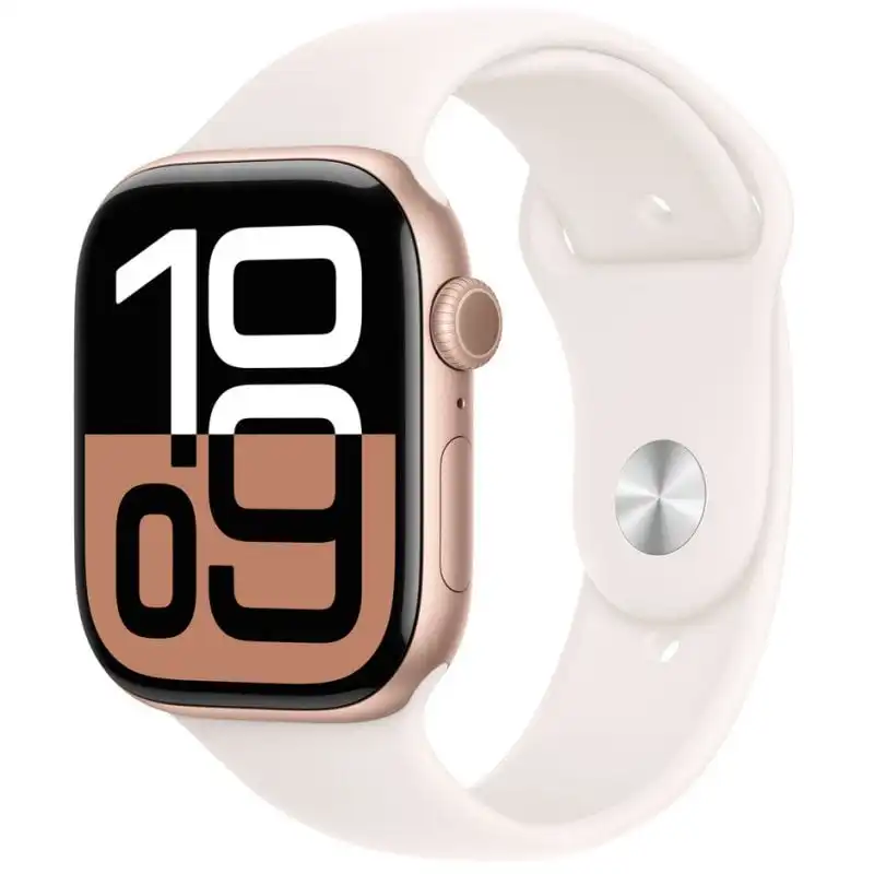 Apple Watch Series 10 GPS 46mm Caja Aluminio Oro Rosa con Correa Deportiva Rosa Rubor M/L