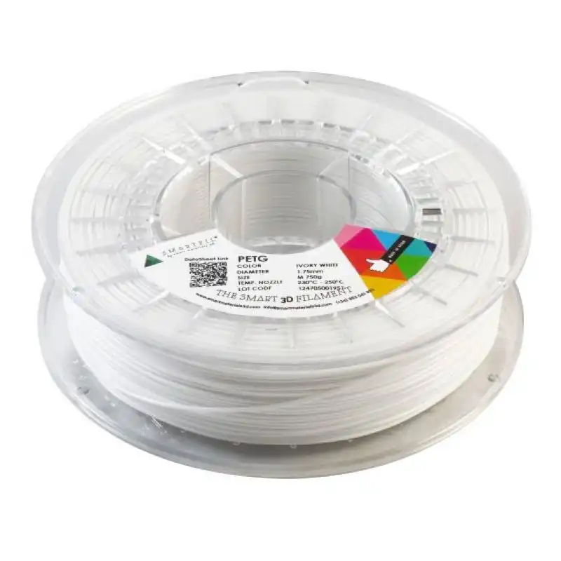 Smartfil PETG Filamento 3D Translúcido Brillante 1.75mm 750g Ivory White