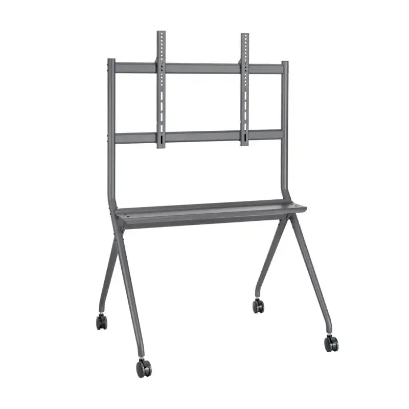 Aisens FT86FE-143 Soporte de Suelo Pro con Bandeja para Pantalla Interactiva/TV hasta 120kg De 50-86 Negro