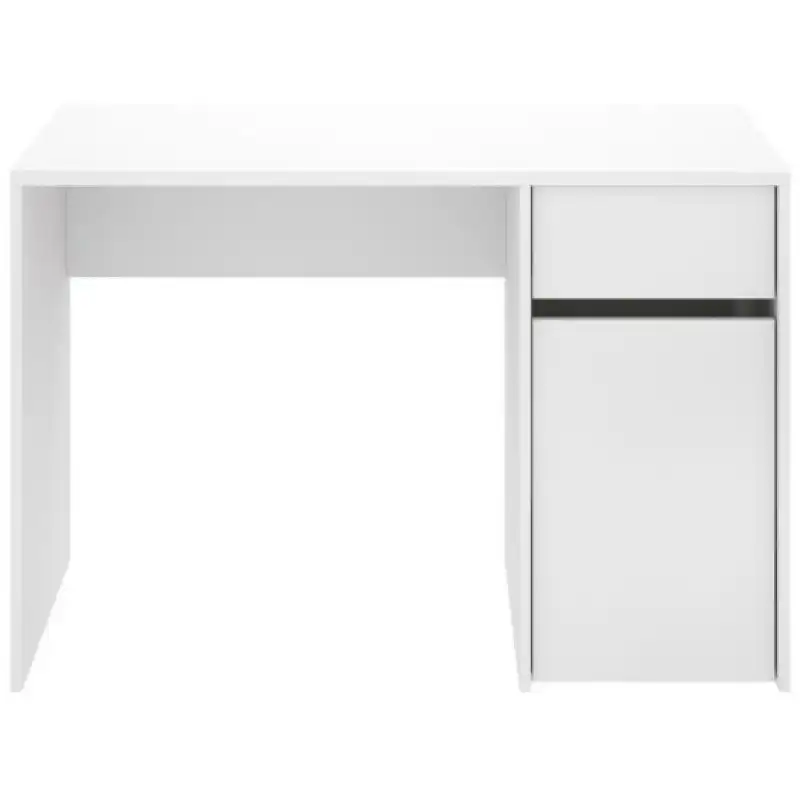 Dekit Bali Mesa de Escritorio con Cajón y Puerta 74,5x110x50cm Blanco