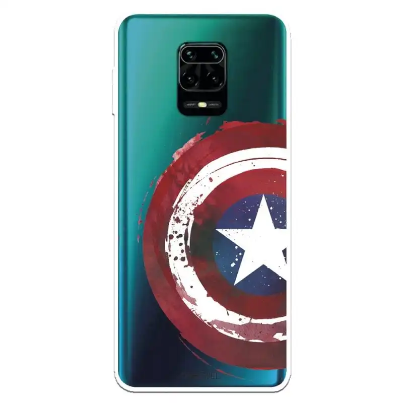 Funda Oficial de Marvel Capitán América Escudo Transparente para Xiaomi Redmi Note 9 Pro