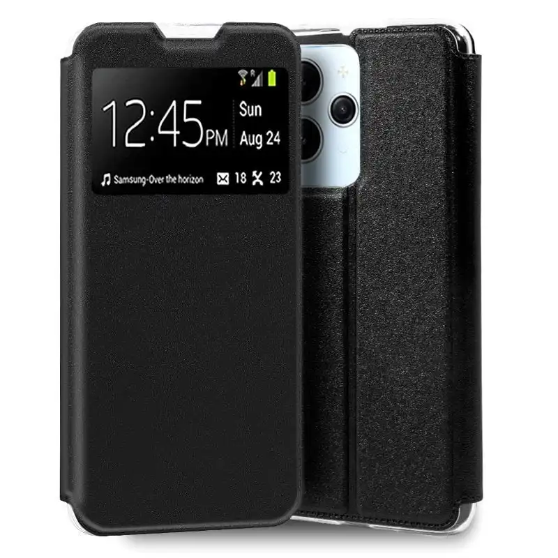 Cool Funda Flip Cover Liso Negro para Xiaomi Redmi 12 / Redmi 12 5G