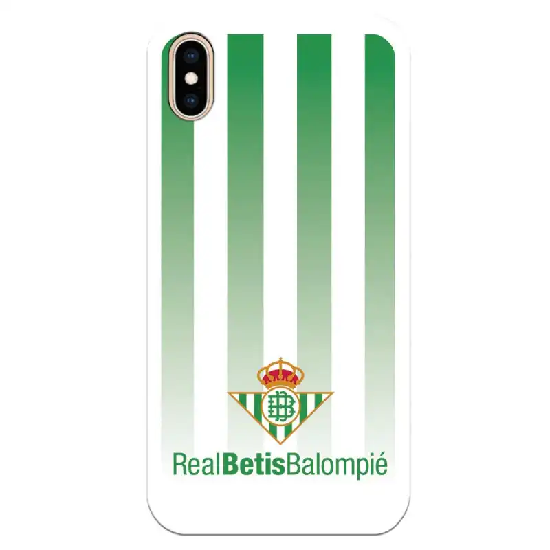 Funda Licencia Oficial Real Betis Balompié Fondo Rayas Verdiblancas para iPhone XS Max
