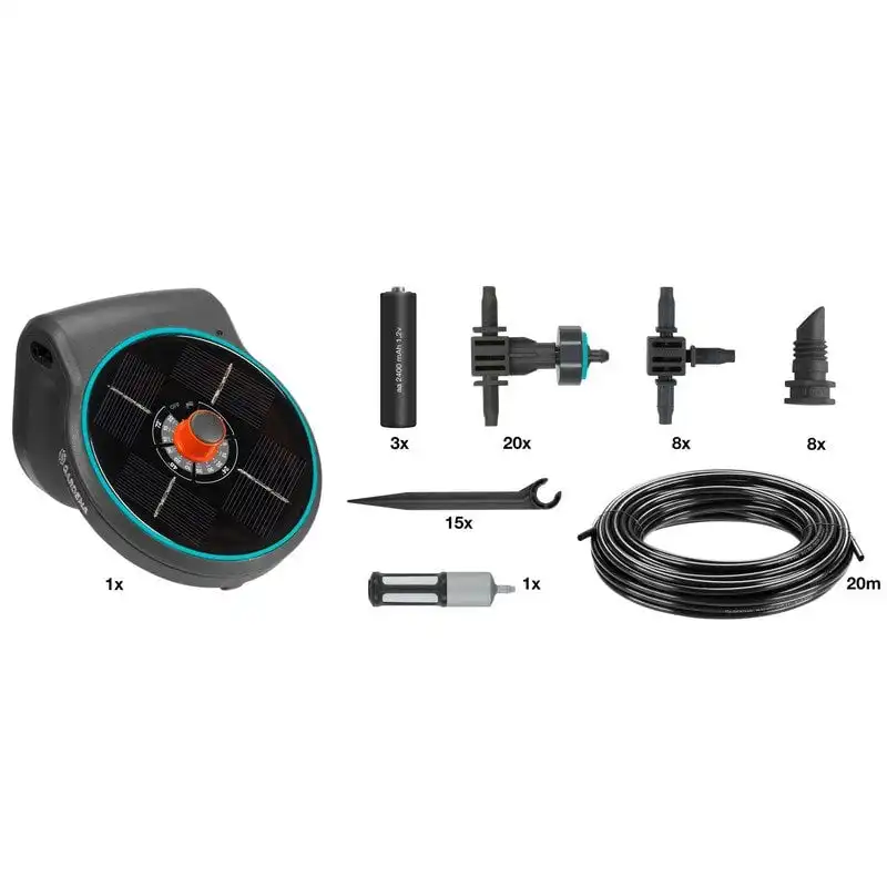 Gardena AquaBloom Set de Riego Solar Hasta 20 Plantas