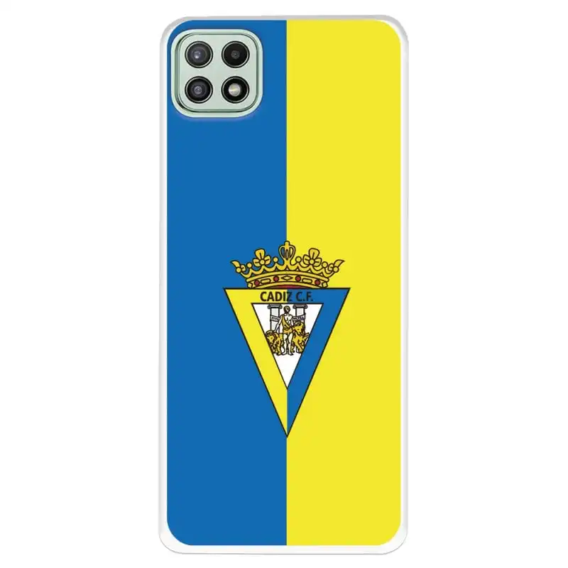 Funda del Cádiz Escudo Fondo Bicolor Licencia Oficial Cádiz CF para Samsung Galaxy A22 5G