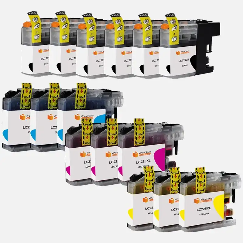 Pccom Essential Brother Lc227xl/lc225xl Cartucho Tinta Compatible Negro/cian/magenta/amarillo Pack 15