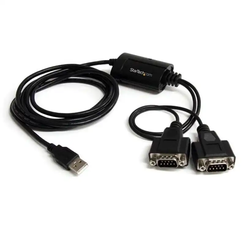 StarTech ICUSB2322F Cable USB a 2x RS232 1.8m Negro