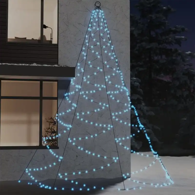 vidaXL Árbol de pared con gancho metálico 720 LED blanco frío 5 m