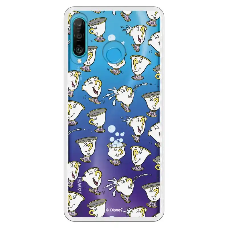 Funda Oficial Disney Chip Potts Siluetas Transparente para Huawei P30 Lite
