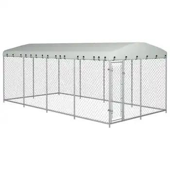Perrera De Exterior | Jaula Para Perro | Parque Para Mascotas Con Techo 8x4x2,3 M Cfw783737