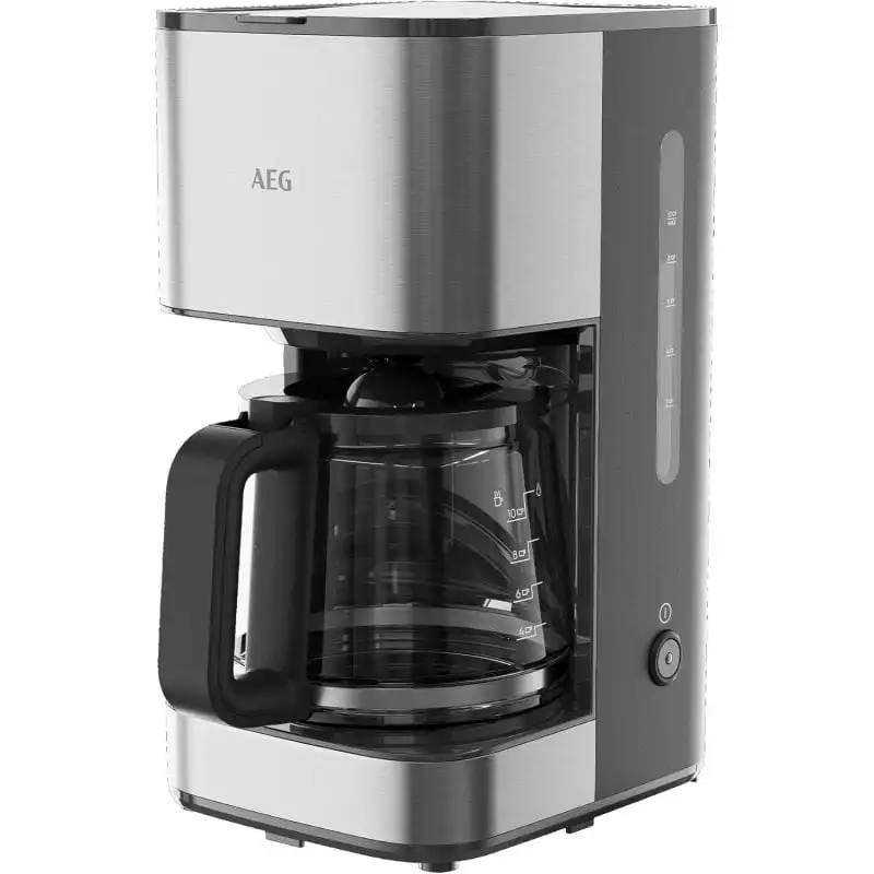 AEG Deli 3 Cafetera de Goteo Jarra de Cristal 12 Tazas Sistema Antigoteo 1100W