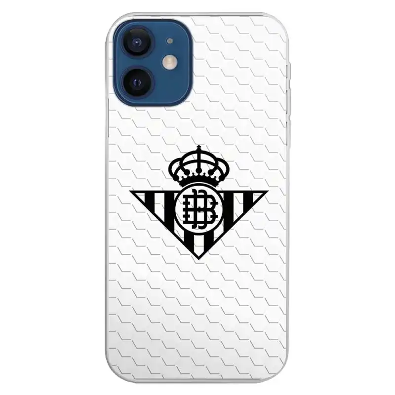 Funda Licencia Oficial Real Betis Balompié Escudo Negro Fondo Red para iPhone 12 Mini