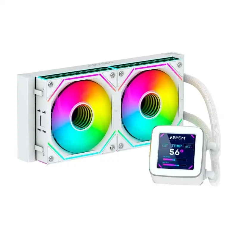 Abysm Gaming Refrigeración Líquida Oceanic 240 White Argb, Con Pantalla Lcd De 2.8''