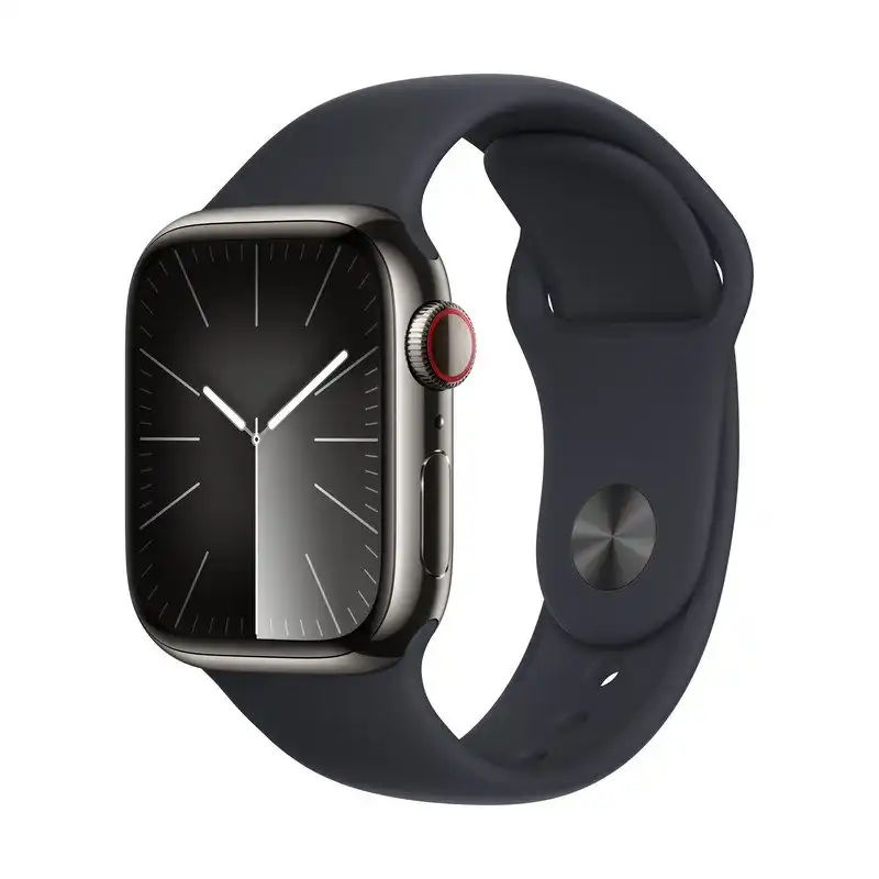 Apple Watch Series 9 GPS + Cellular 45mm Grafito Caja de Acero Inoxidable con Correa Deportiva Medianoche M/L