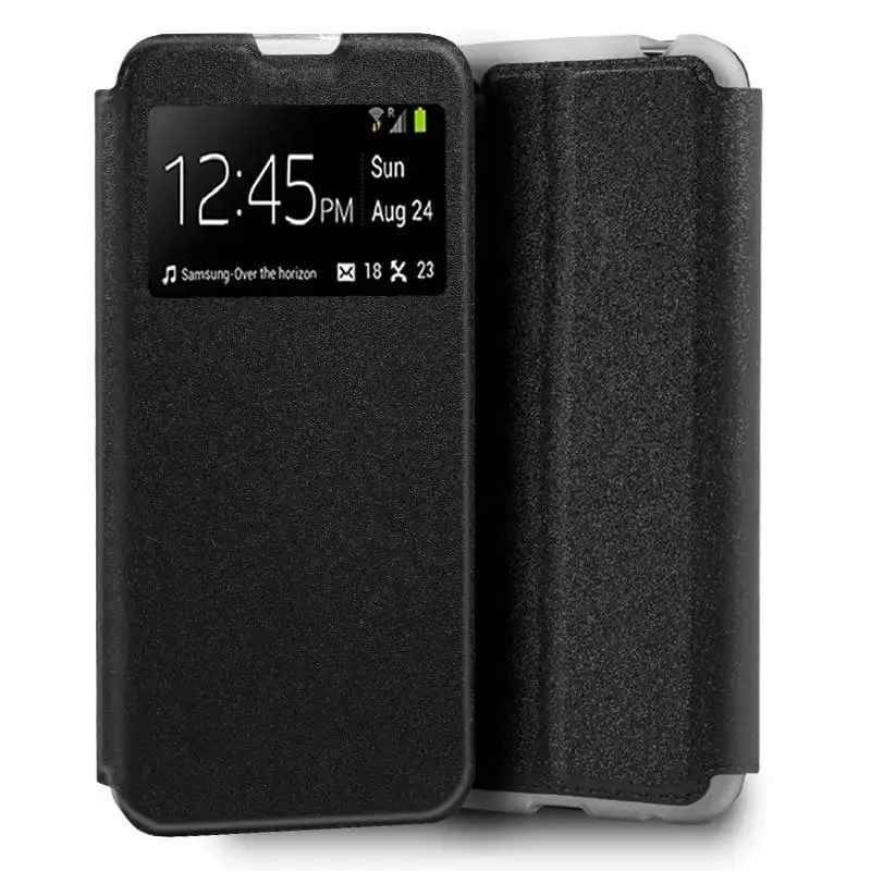 Cool Funda Flip Cover Liso Negro para Xiaomi Mi 10 Lite