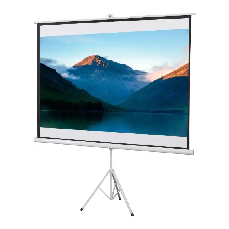 Homcom Pantalla De Proyector Manual Con Soporte 100 Pulgadas 203x152 Cm Blanco
