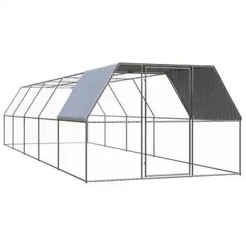 Jaula Gallinero De Acero Galvanizado 3x10x2 M Vidaxl