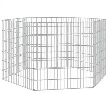 Jaula Para Conejos 6 Paneles Hierro Galvanizado 54x60 Cm Vidaxl