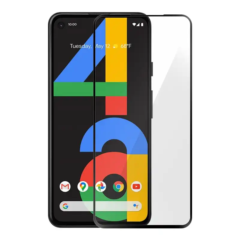 Avizar Protector Cristal Templado Negro para Google Pixel 4A