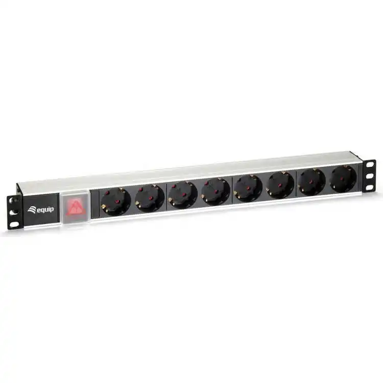 Regleta 8 Tomas 1U Rack 19" Plata