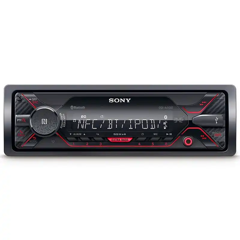 Sony DSX-A410BT Autoradio USB/AUX/Extra Bass Negro/Rojo