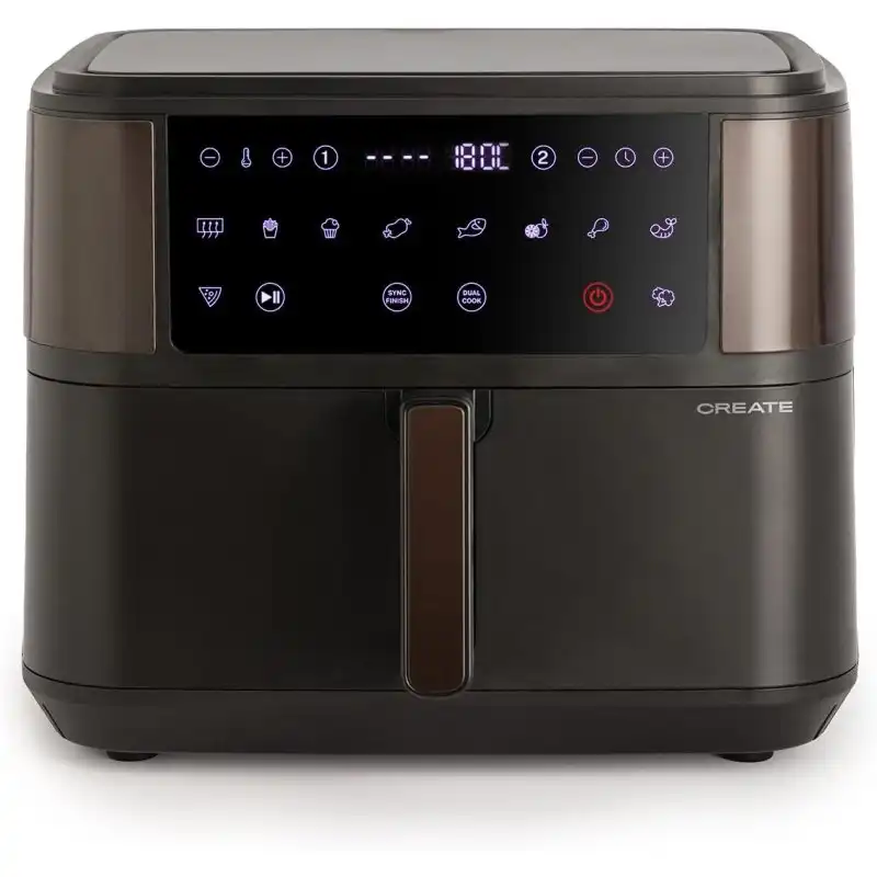 Create Air Fryer Dual Freidora de Aire 10L con Separador 2400W Negro