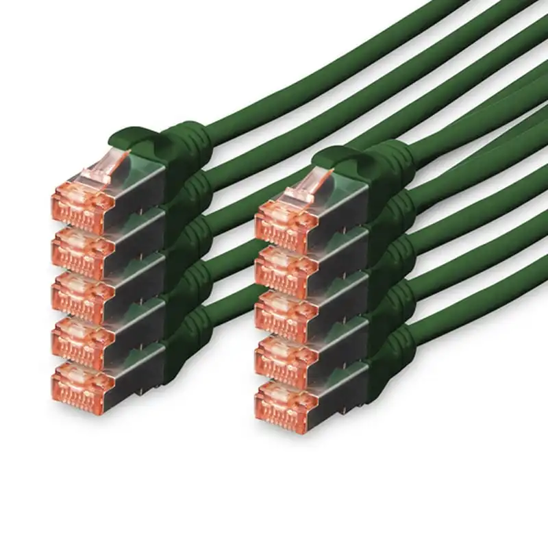 Digitus 10x Cable de Red Cat6 S/FTP S-STP 0.25 m Verde