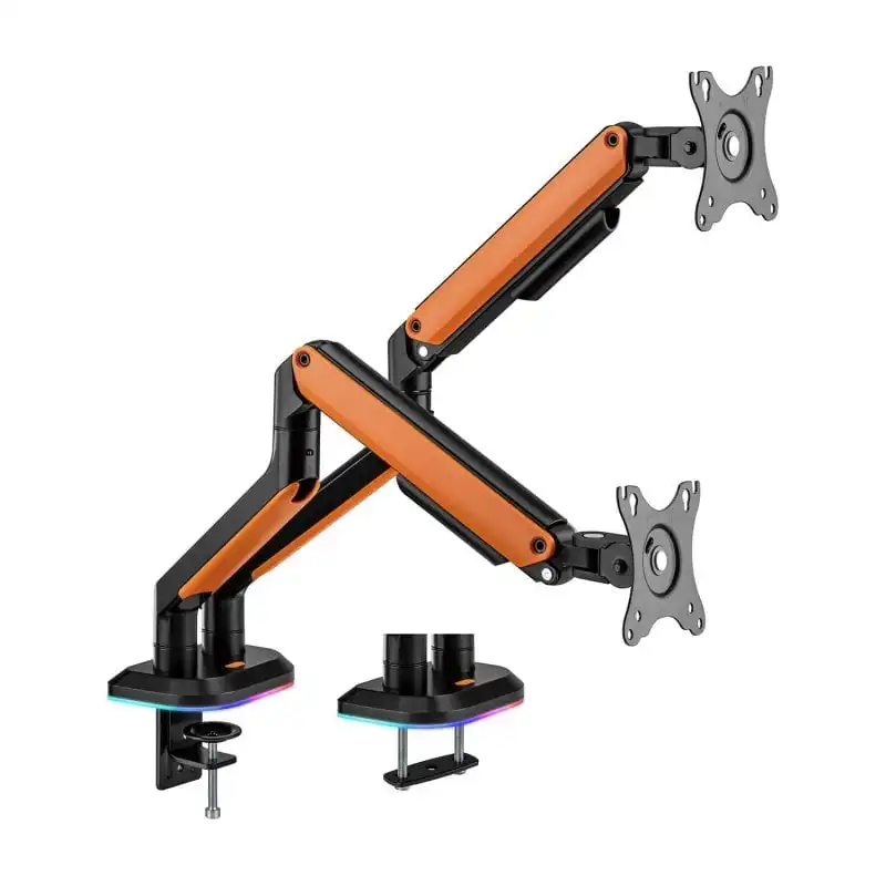 Aisens Soporte de Mesa RGB Gaming Giratorio e Inclinable para Monitor/TV 9Kg de 17" a 32" Naranja