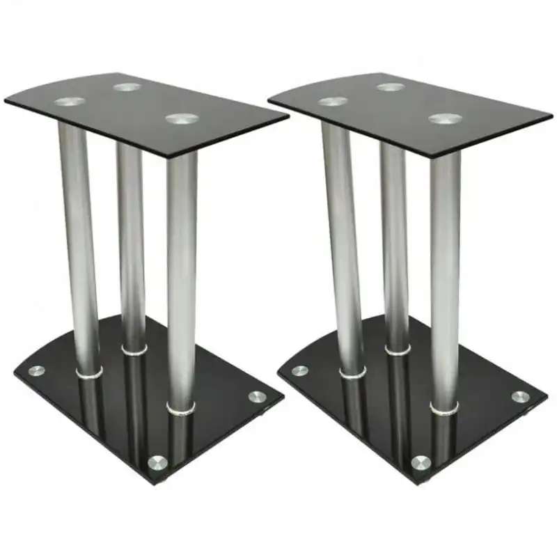 VidaXL Set de 2 Soportes para Altavoz Cristal Negro