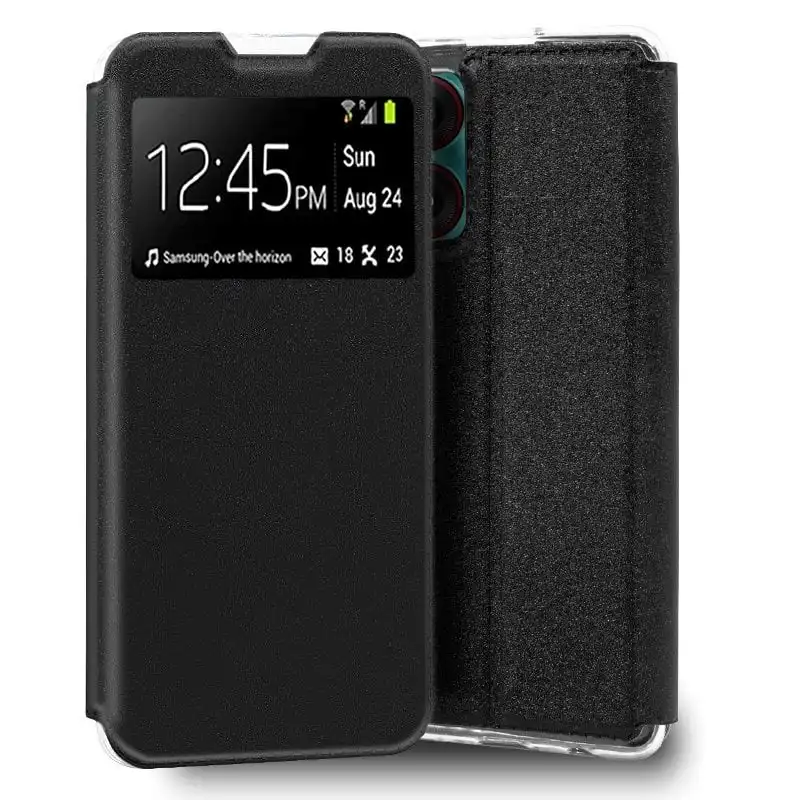 Cool Funda Flip Cover Tipo Libro Liso Negro para ZTE Blade A34