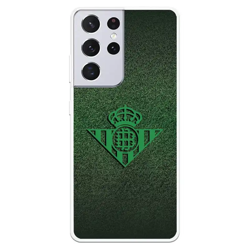 Funda Licencia Oficial Real Betis Balompié Escudo Verde Fondo trama para Samsung Galaxy S21 Ultra