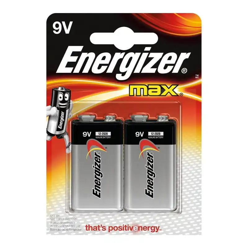 Energizer Max Pilas Alcalinas 6LR61/6LF22 9V 2 unidades